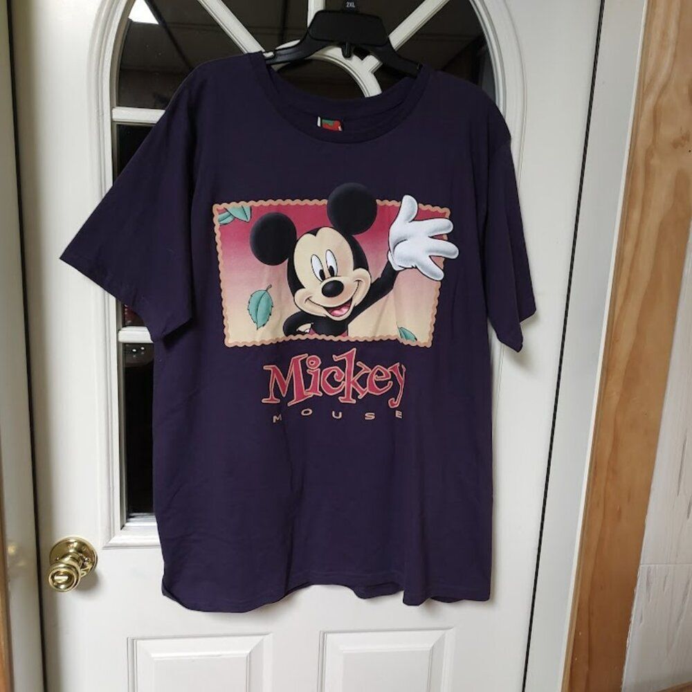 New Vintage Mickey Unlimited Dark Purple Mickey Mouse Shirt Women's 1X 18W/20W